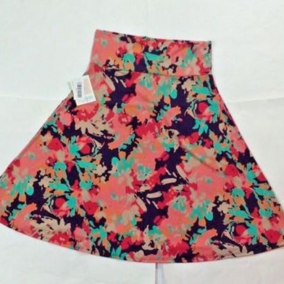 Lularoe LLR Size Large Azure  Skirt Floral - Picture 5 of 8